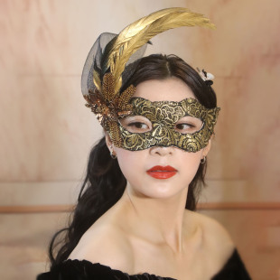 意大利威尼斯羽毛面具万圣节圣诞节化妆舞会派对女cosplay假面