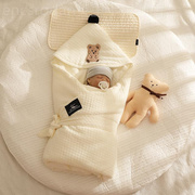 婴儿包被春秋季纯棉加厚冬款新生儿抱被初生宝宝襁褓用品两用外出