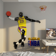 篮球主题海报墙贴纸卧室装饰画男生房间布置男孩童床头nba詹姆斯