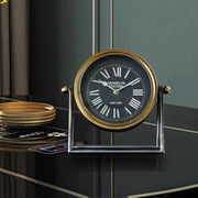 欧式复古钟表座钟客厅电视台式坐钟仿古美式桌面摆钟摆件家用时钟
