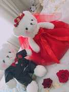 婚庆公仔精致大红色婚纱熊玩偶(熊，玩偶)送人结婚礼物压床娃娃结婚对娃婚房