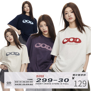 CODICE 24/SS COD字母印花LOGO宽松基础款T恤圆领夏季情侣短袖