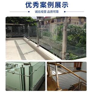 304不锈钢楼梯立柱玻璃围栏杆扶手阳台家用工程商场桥梁护栏定制