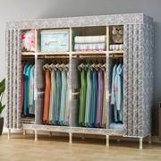 衣柜家用卧室简易组装布衣柜(布，衣柜)出租房屋，用实木收纳柜子结实耐用衣橱