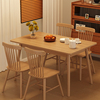 实木餐桌家用小户型新中式长方形原木饭桌现代简约饭店桌椅组合