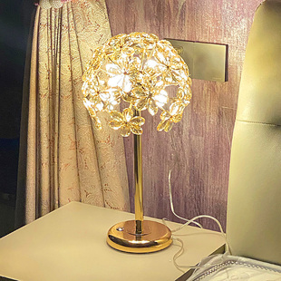 轻奢水晶台灯卧室床头灯创意，简约现代触摸高级感温馨结婚落地灯
