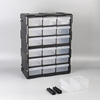 黑色零件盒子桌面组合抽屉式塑料工具柜元件整理箱分类挂墙收纳柜