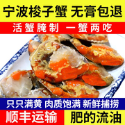 红膏呛蟹宁波特产，螃蟹新鲜海鲜醉蟹，即食罐装梭子蟹大母蟹蟹块