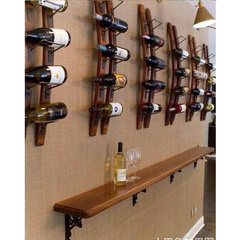 创意壁挂实木酒架餐厅吧台挂墙葡萄酒红酒架悬挂酒杯架置酒架