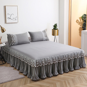 公主风荷叶蕾丝边床裙式单件1.5m防滑床垫，套1.8米席梦思保护床罩