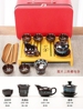 手提箱包旅行茶具套装家用小套功夫茶盘紫砂茶杯陶瓷茶壶茶台组合