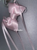 韩国小众设计师款超可爱车钥匙扣复古丝带，立体蝴蝶结吊坠，包挂件(包挂件)饰