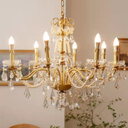 法式水晶珍珠吊灯，美式欧式别墅客厅，餐厅卧室全铜灯具8头