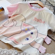洋气女童T恤短袖夏季儿童韩版宽松纯棉娃娃衫可爱造型上衣
