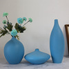 中式花瓶摆件新中式客厅插花瓶，陶瓷餐桌玄关禅意，家居装饰蓝色花器