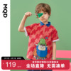 mqd童装男大童红色，polo衫夏季儿童翻领，韩版洋气t恤上衣