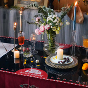 甜话街 法式浪漫玫瑰桌垫防水防油PVC软玻璃茶几垫桌布塑料餐垫