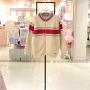 款perimitz韩国儿童冬季男童，拼接色针织开衫，拉链毛衣外套
