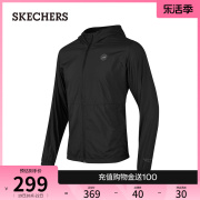 Skechers斯凯奇2024年春夏男子凉感速干连帽防晒衣户外风外套