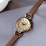 聚利时女表精致水钻时装手表，女纤细小巧皮带复古表石英表