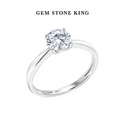gsk莫桑石钻石(石钻石)戒指，1克拉美国进口10k金比利时魔钻cc戒结婚订婚
