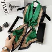 绿色长条丝巾女2024小围巾，高级感领巾，春夏季发带飘带装饰搭配