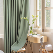 米粒棉全遮光定制成品加厚防晒遮阳客厅卧室柔软现代简约窗帘布