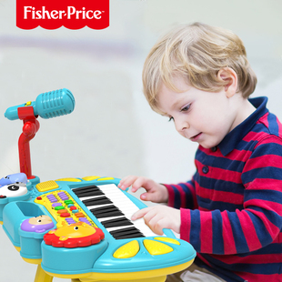 费雪多功能儿童尤克里里吉他电子琴钢琴架子鼓男女孩蒙启智玩具