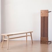 北欧极简实木绳编换鞋凳现代简约床尾凳餐桌白蜡木长凳组合玄关凳