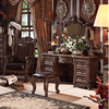 美式全实木书桌柜组合欧式奢华雕花办公桌椅法式宫廷别墅家具定制