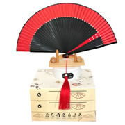 红扇子便携黑紫黄色7寸旗包秀古风折扇中国风，古典跳舞蹈扇子绿色