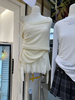 春季韩版修身两件套中款蕾丝，吊带连衣裙+一字肩大翻边针织衫