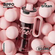 zippo水杯2024女生高颜值吸管杯大容量tritan杯子，运动水壶