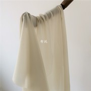 米黄白色真丝棉天丝麻棉面料裙，打底内衬里衬服装汉服里布料柔