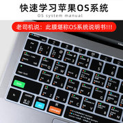 适用苹果电脑键盘膜M4air快捷键macbook13.3pro14寸透明M3按键贴