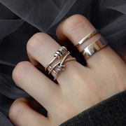z小姐食指戒指女设计小众，纯银戒指女时尚，个性银戒指2024年潮