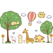 可爱动漫大树儿童房间幼儿园，布置墙壁纸树屋墙，贴纸贴画装饰品卡通