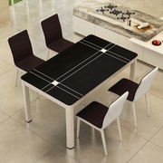 新疆餐桌钢化玻璃餐桌小户型吃饭桌子长方形家用大饭桌长桌子