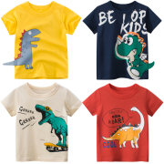 4男童短袖t恤纯棉，5宝宝6岁儿童半袖，体恤恐龙图案小孩子上衣服夏装
