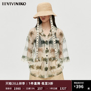 设计师品牌IIIVIVINIKO夏中袖欧根纱短外套女