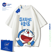 NASA机器猫t恤儿童短袖男孩夏装2024纯棉潮牌童装男童半袖夏