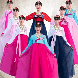 韩国传统女士韩服女朝鲜族少数民族，舞蹈表演出舞台服运动会女古装