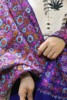印度手工围巾满绣克什米尔羊毛，手绣民族绣花披肩，雏菊宝蓝色