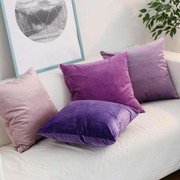 北欧简约紫色天鹅绒女抱枕靠垫卧室床头靠枕沙发靠背腰枕套不含芯
