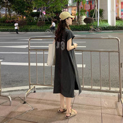 高货2024韩版女装背心T恤长裙女原宿风学生上衣女夏季背心连