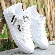 小白鞋男板鞋夏季透气网面运动休闲鞋韩版潮鞋，百搭白色板(白色板)鞋子
