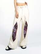 apriority先验原创设计感放烟花裤子白色休闲裤，男女小众直筒长裤