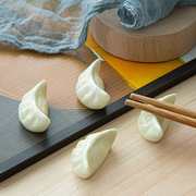 zakka杂货创意可爱陶瓷筷子架水饺款筷子架个性筷托毛笔架中式风