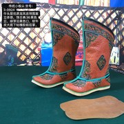 骄鹰男款传统蒙古靴原创牛皮手工婚礼马靴蒙古国36个云花靴子