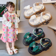 女童鞋凉鞋夏季2024洋气时尚，女孩白色公主，鞋中大童小学生儿童